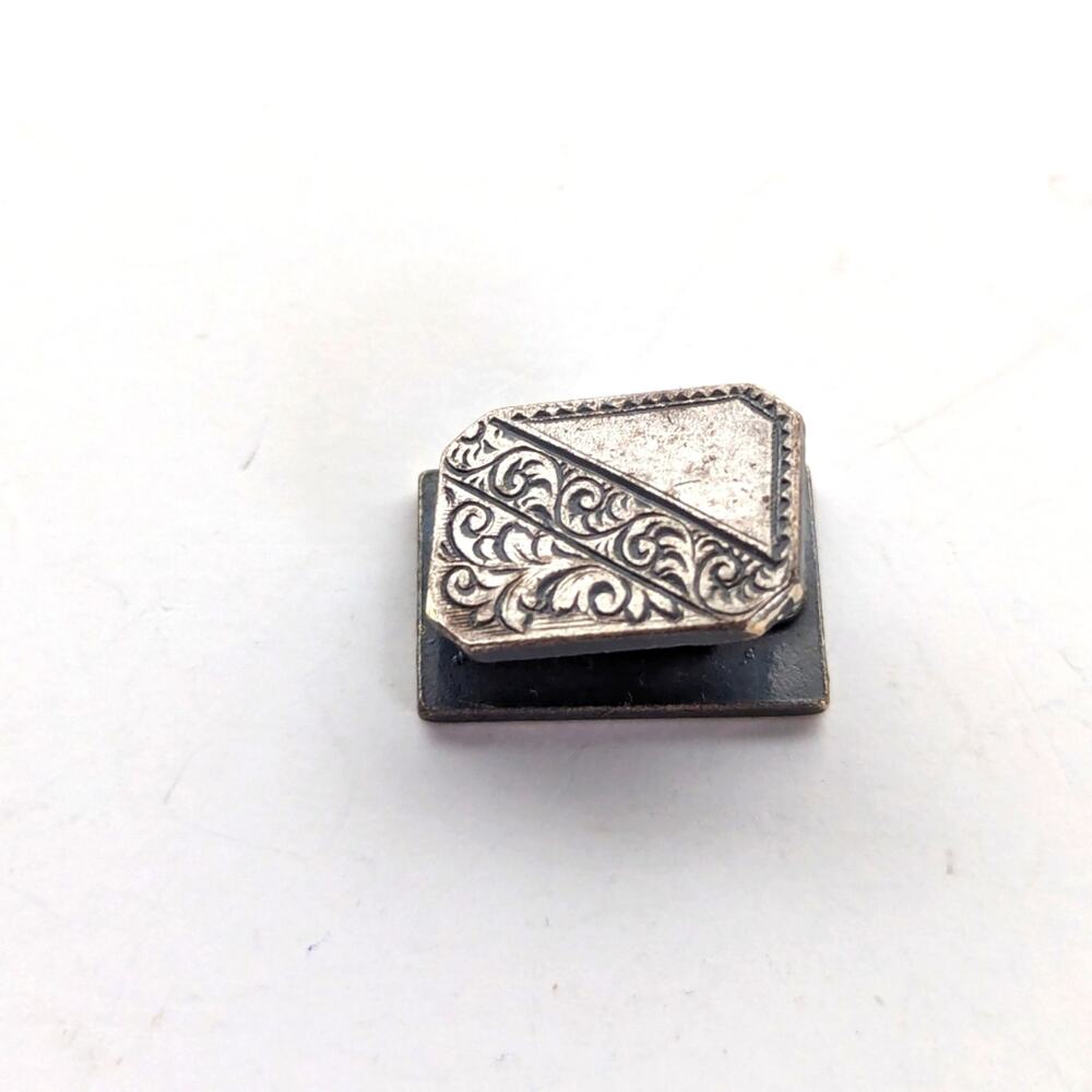 Vintage Sterling Silver Ornate Scrolling Small Lingerie Clip Tie Clip Tac